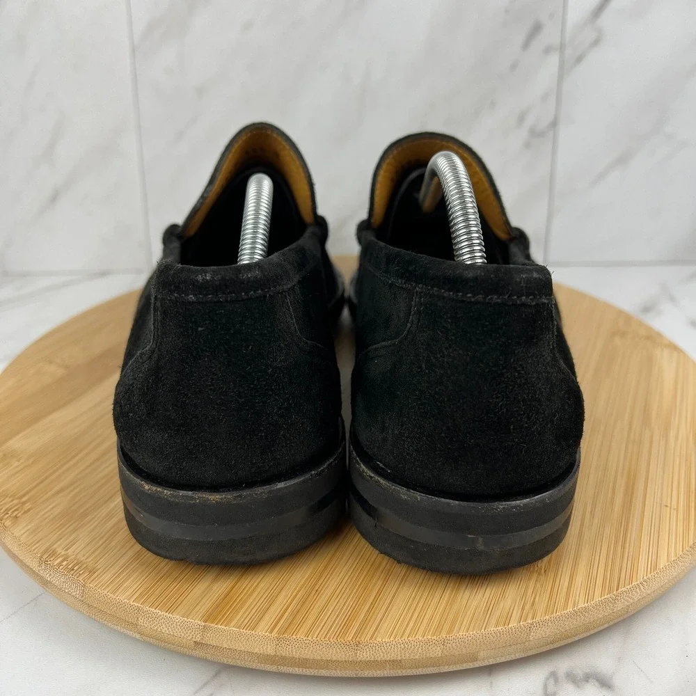 Magnanni Mens Size 11.5 M Black Suede Slip On Penny Loafers Dress Shoes 17279